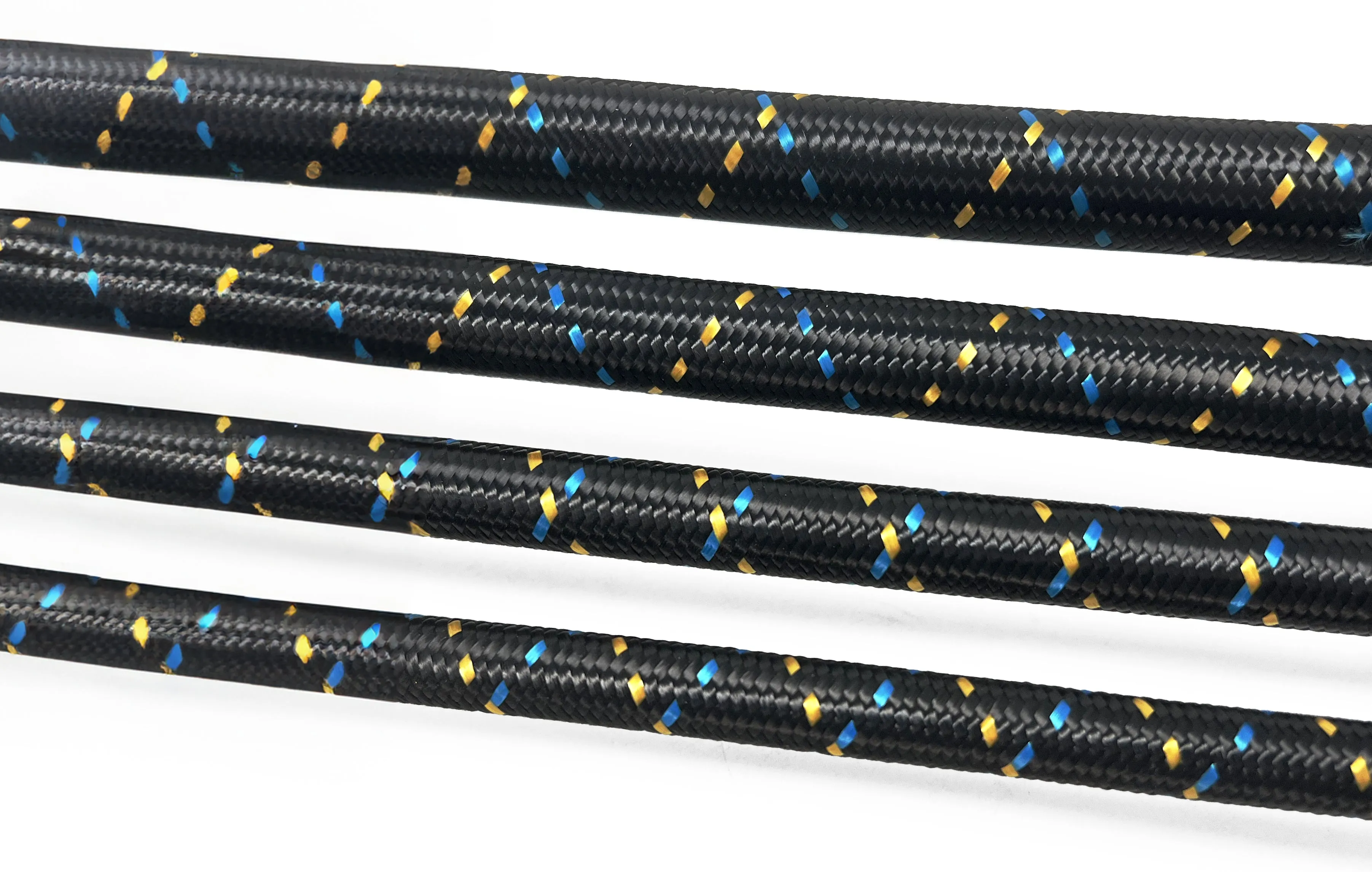 GReddy -12 Nylon Braided Hose(s) - Black / Gold / Blue