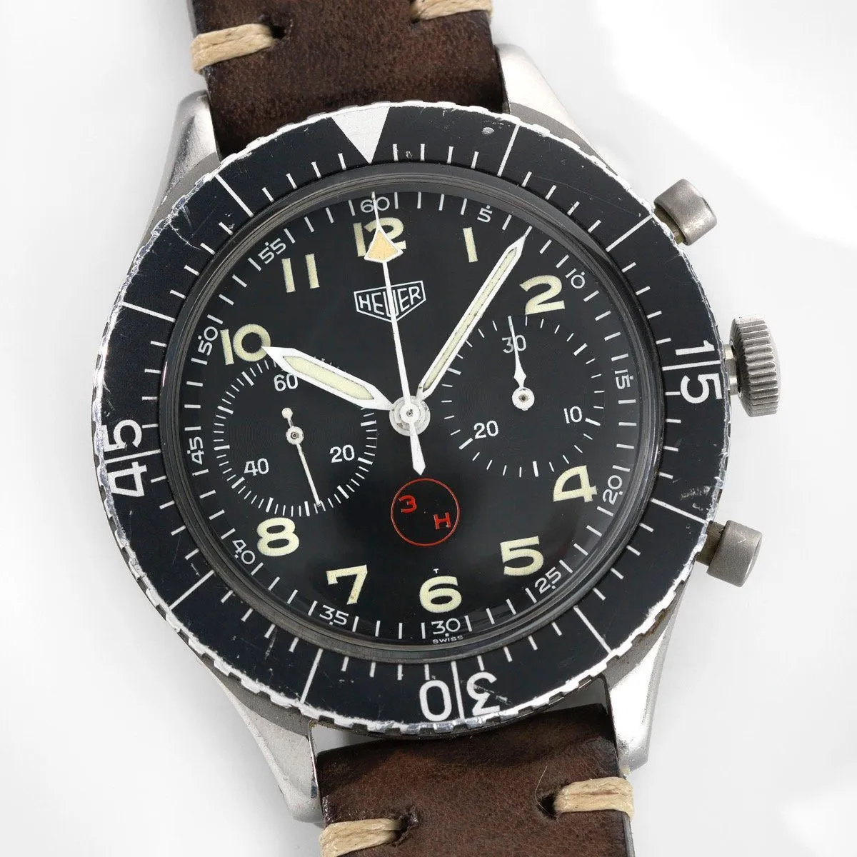 Heuer Chronograph 3H German Airforce Issued Reference 1550SG