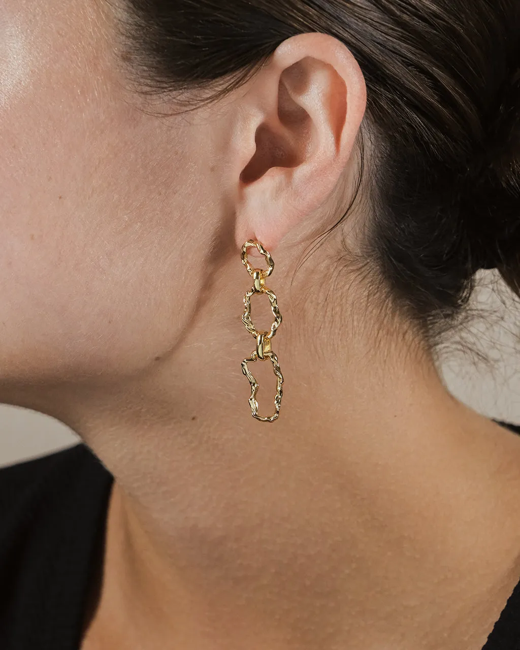 Ira Molten Metal Linked Drop Earrings