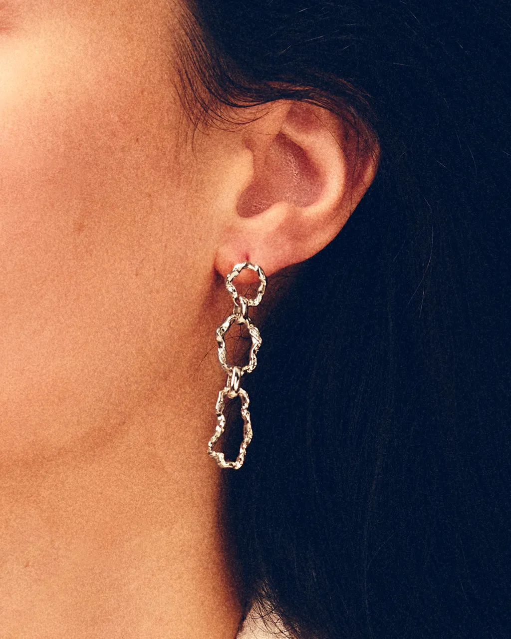 Ira Molten Metal Linked Drop Earrings