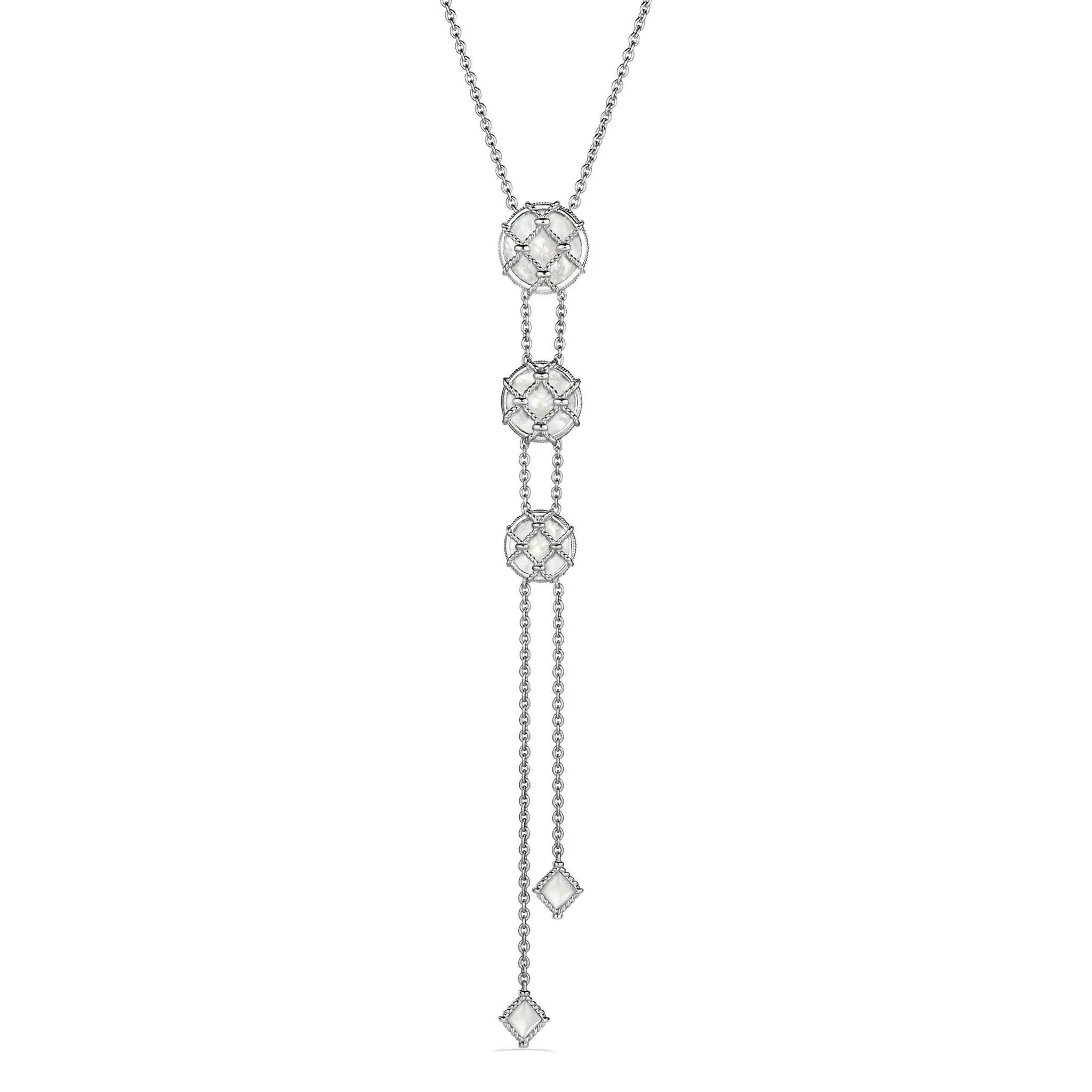 Isola Lariat Necklace with Mother of Pearl