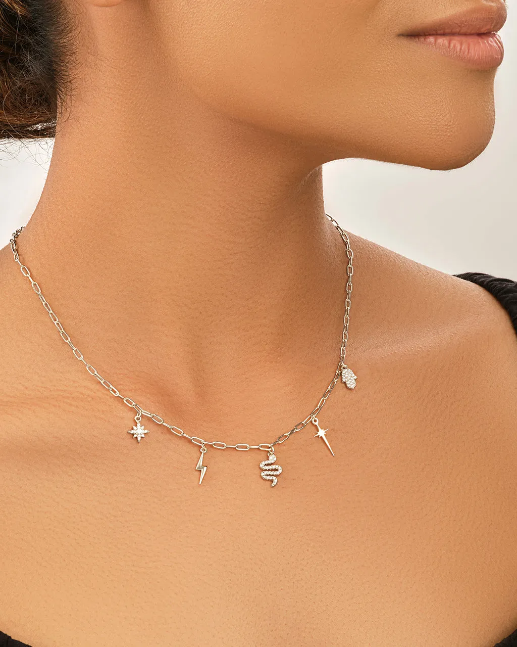 Juno CZ Celestial Charm Necklace