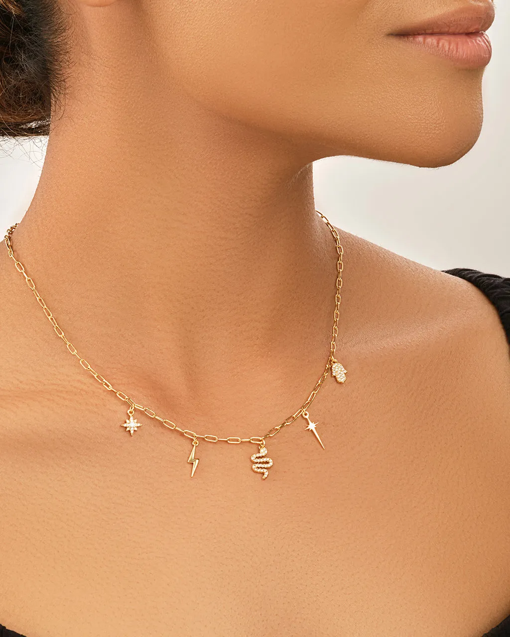 Juno CZ Celestial Charm Necklace