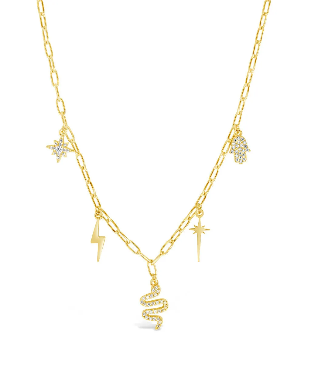 Juno CZ Celestial Charm Necklace