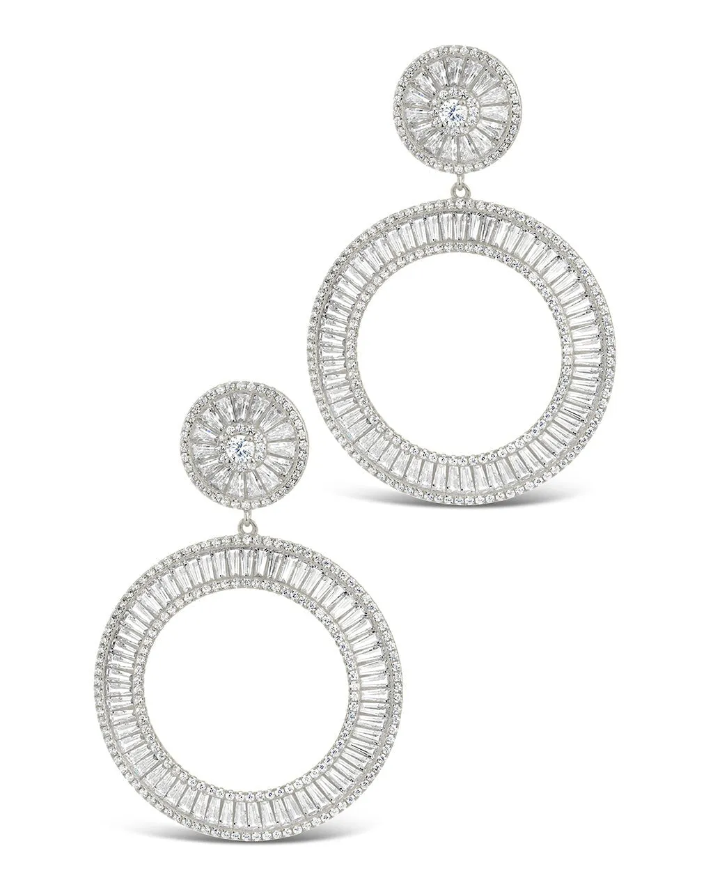 Kelly CZ Circle Drop Earrings