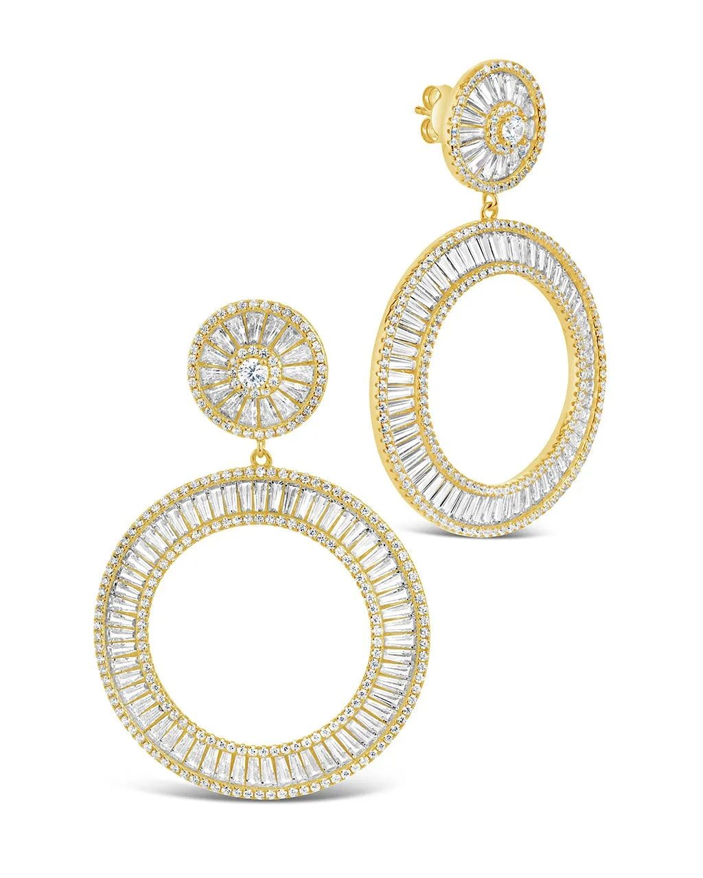 Kelly CZ Circle Drop Earrings