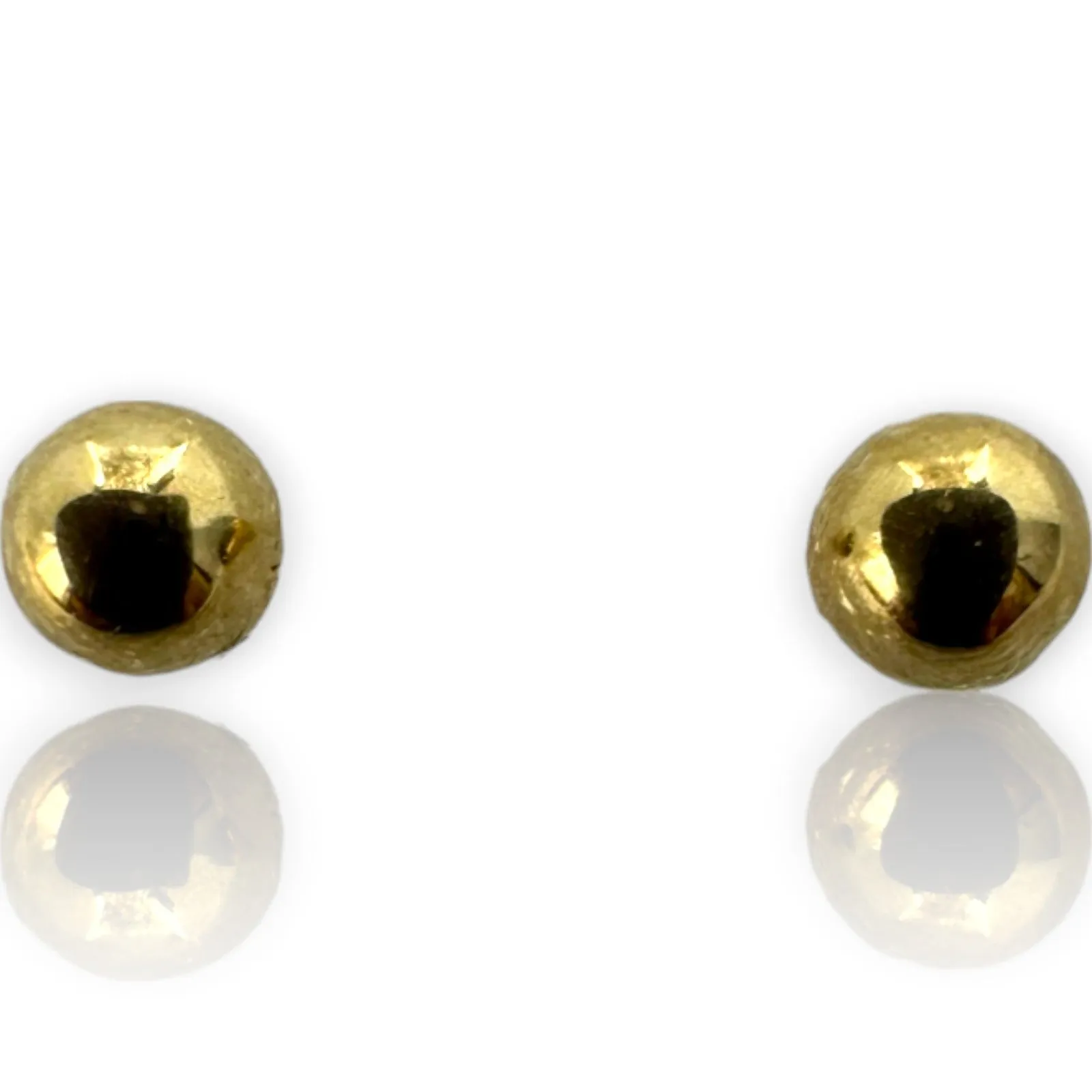 Kids 10k Solid Yellow Gold Small Dainty 2.4mm Ball Stud Screw-Back Everyday Earrings (1)