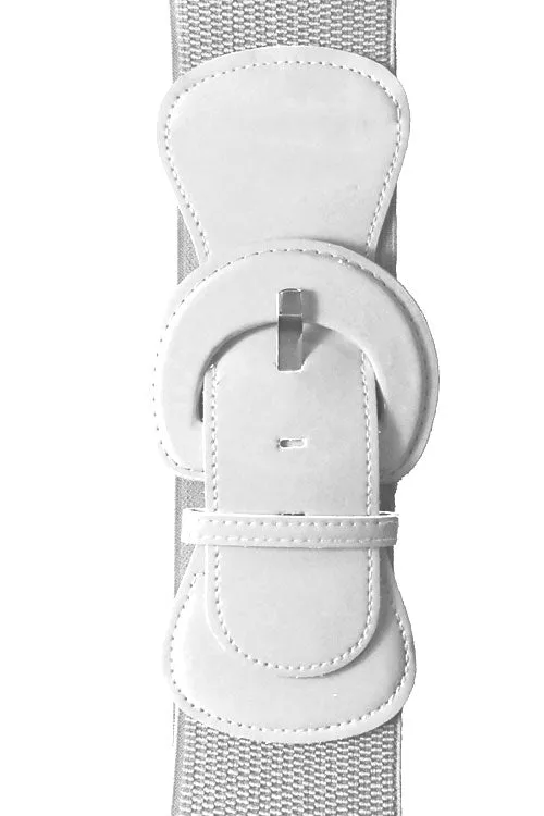 Kitty Deluxe Wide Cinch Belt in White