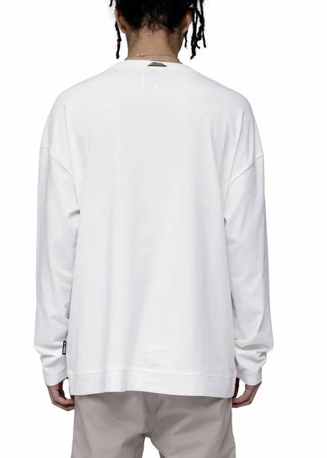 Konus Men's Long Sleeve Oversize Pocket Tee in White