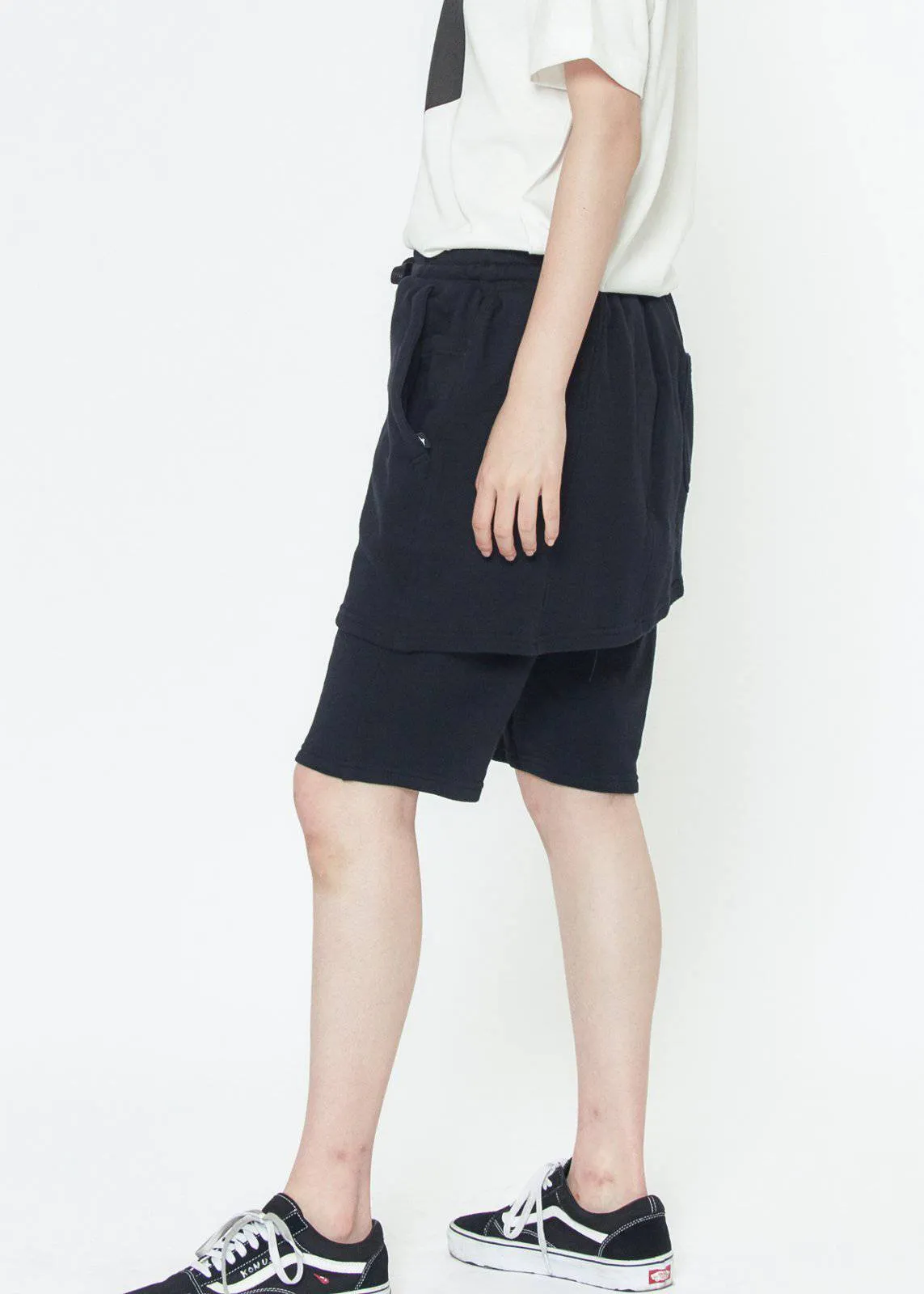 Konus Men's Skirted Shorts in Black