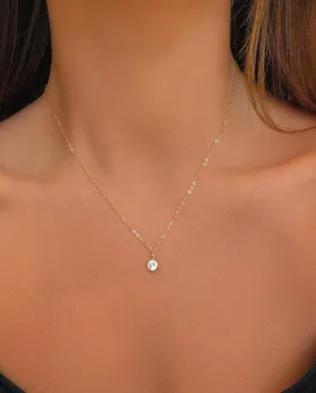 Large CZ Necklace- 14K Yellow Gold Fill