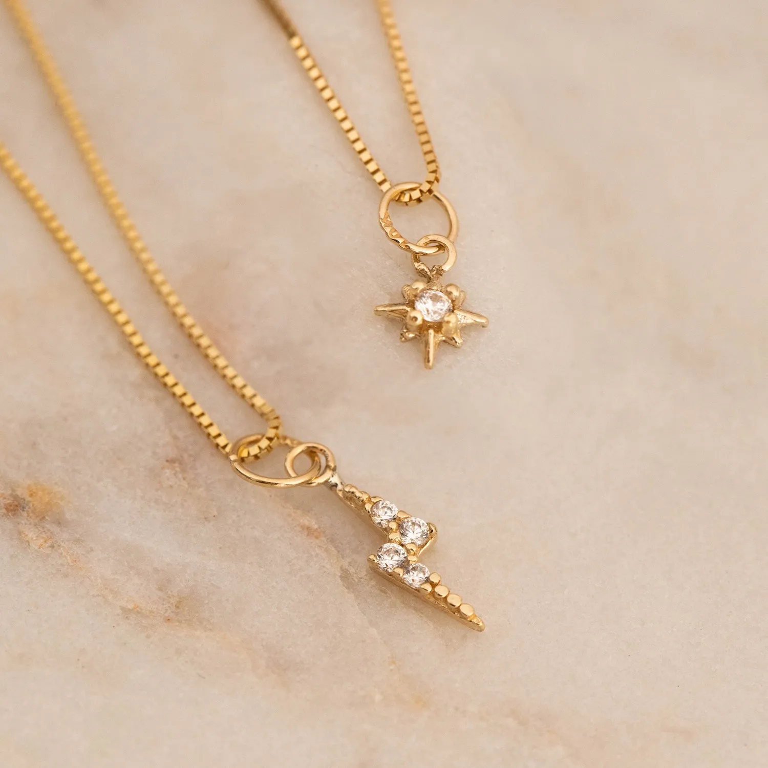 Lightning Necklace | 14k Gold