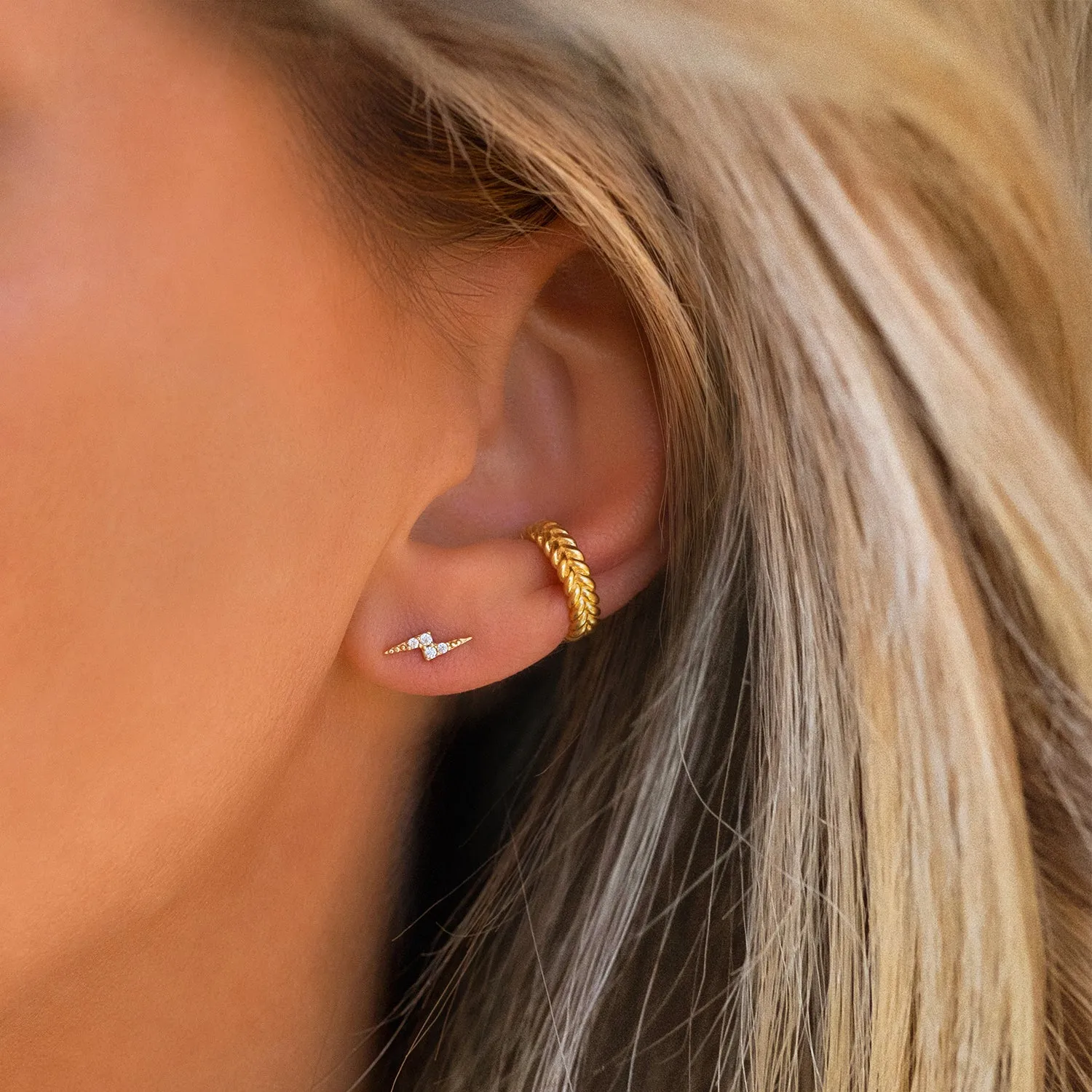 Lightning Studs | 10K Gold