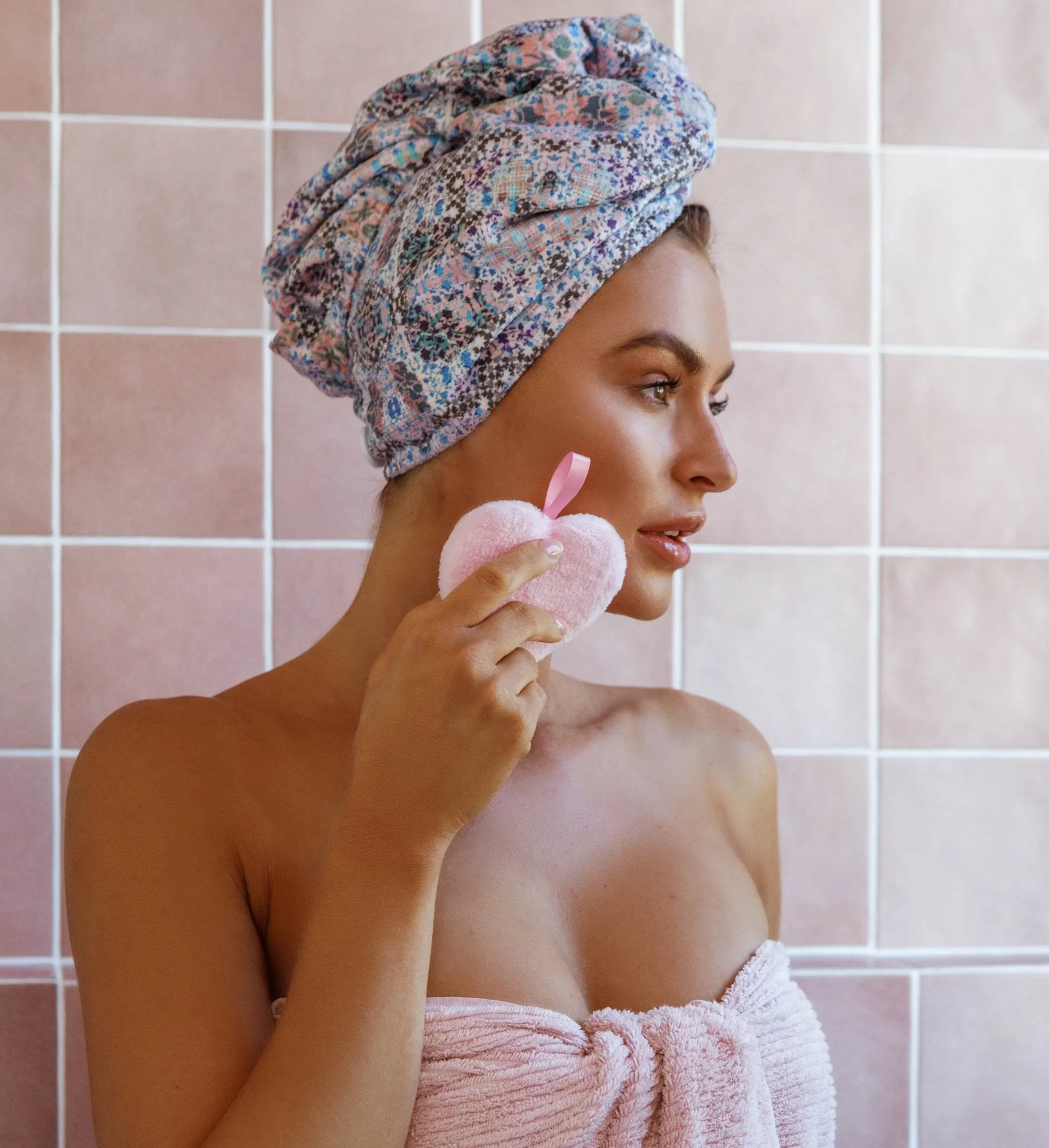 LOUVELLE - RIVA Hair Towel Wrap - Pastel Geo