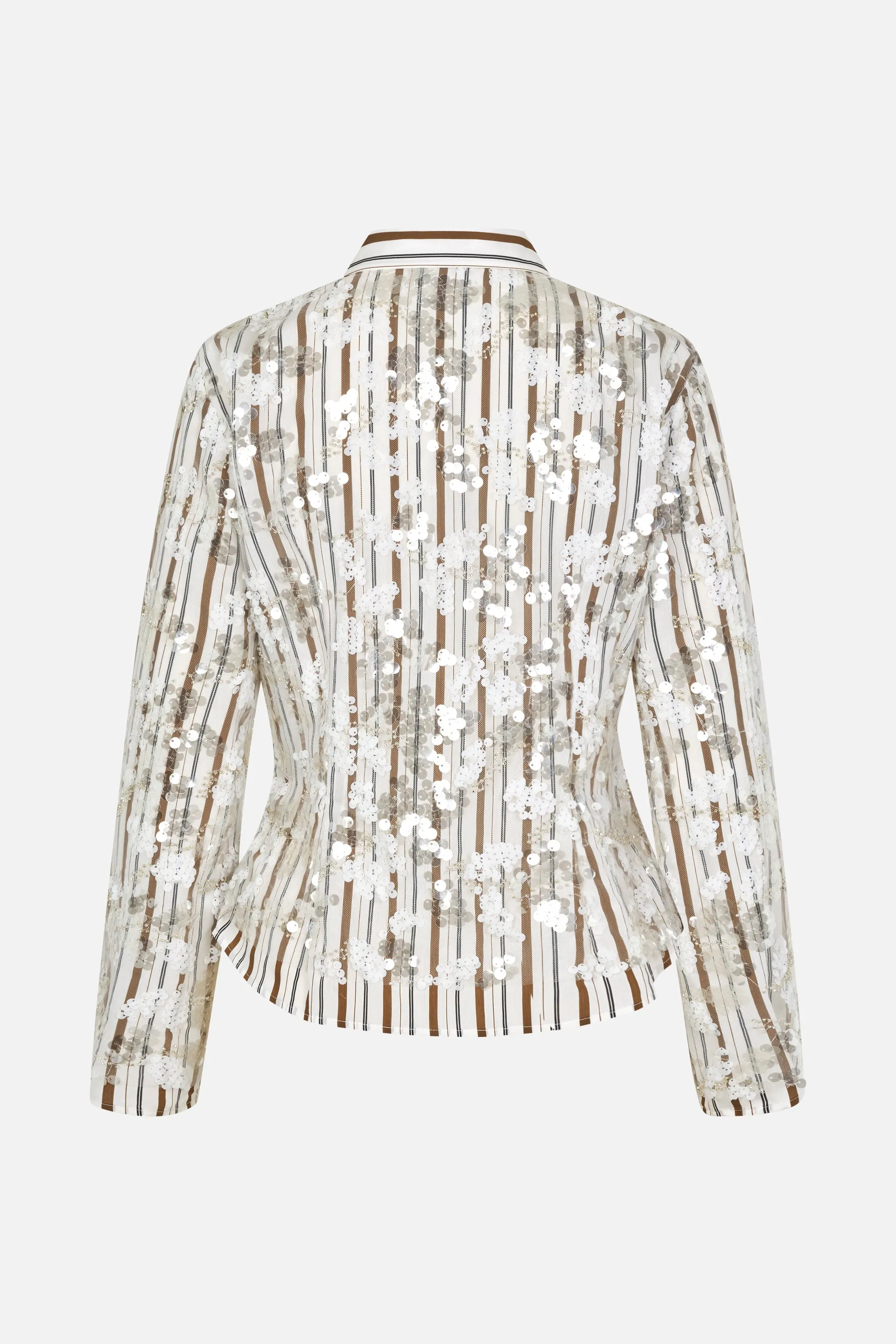 MARLEY | White Sequins Stripe