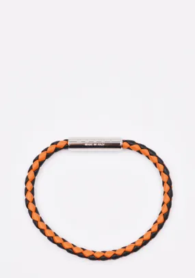 MARNI BRZB0013A0 BRAIDED LEATHER BRACELET ORANGE/DARK GREEN