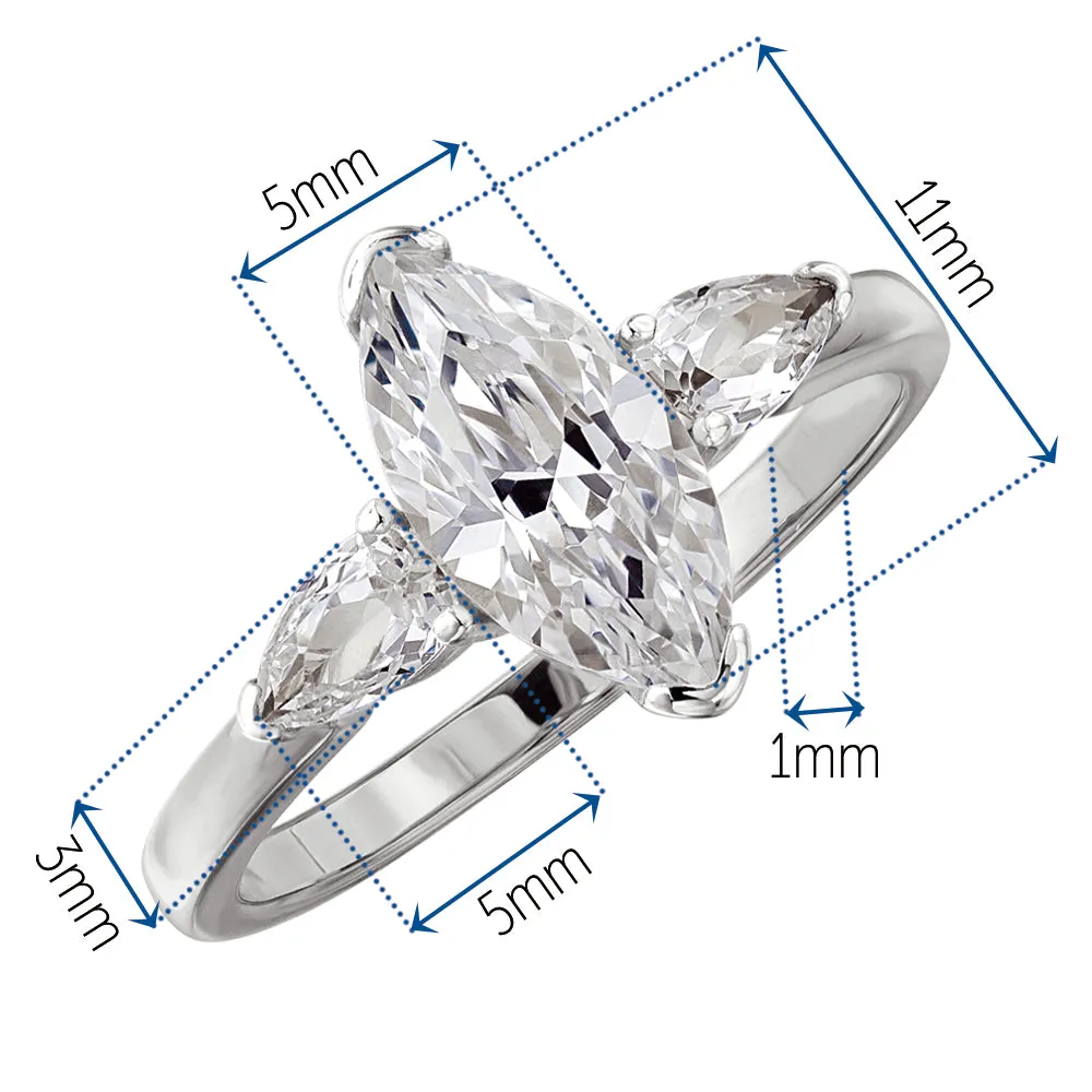 Marquise Cut Trilogy Ring