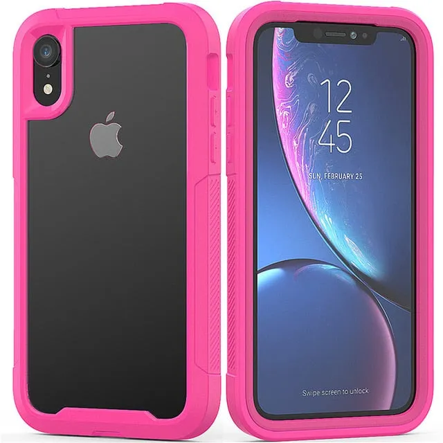 Military Shock Absorption Case For iPhone X XR XS XS Max Transparent Ultra-Thin PC TPU Protective Case For iPhone 6 6S 7 8 Plus