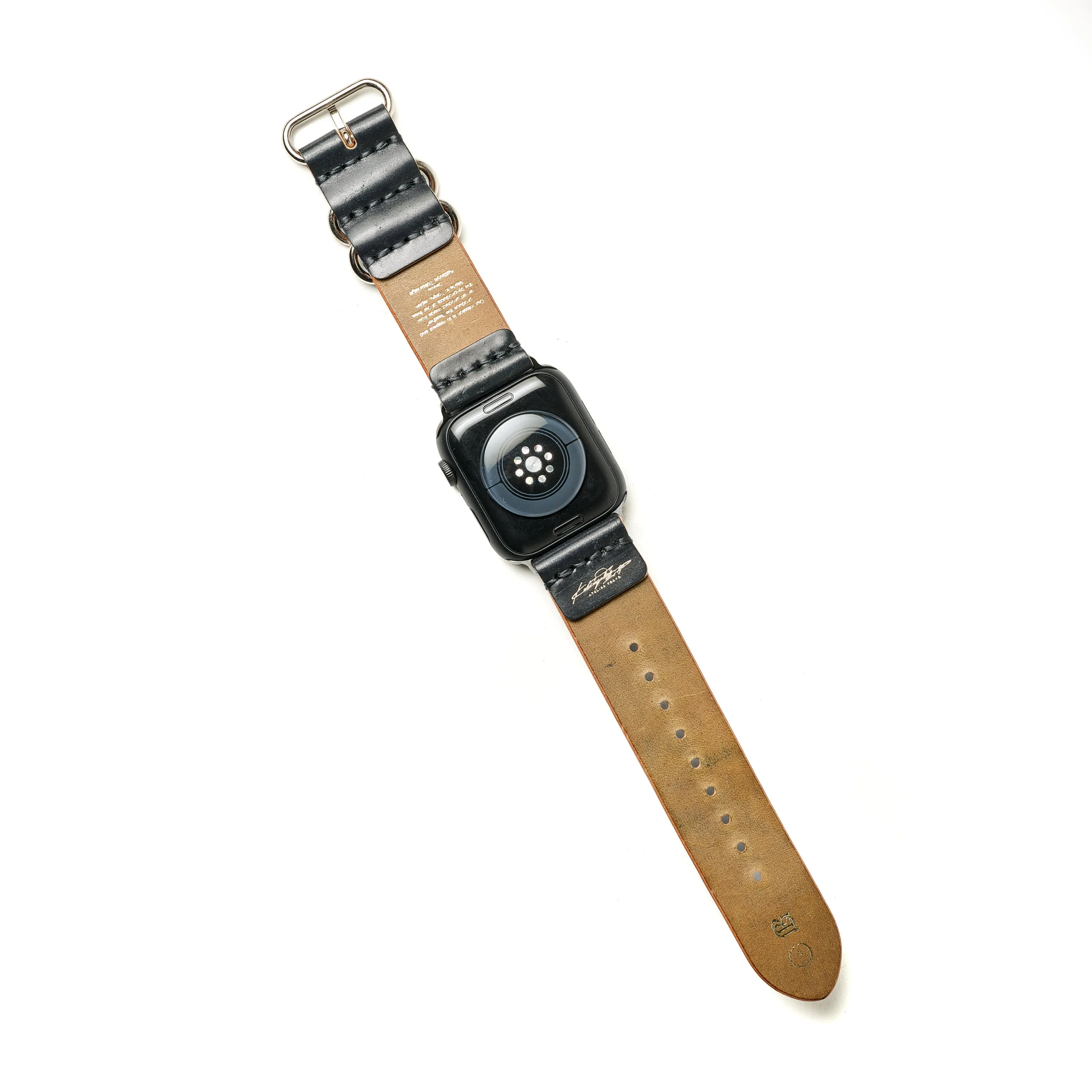 MILITARY STRAP FOR APPLE WATCH (HORWEEN_COADOVAN_BLACK)