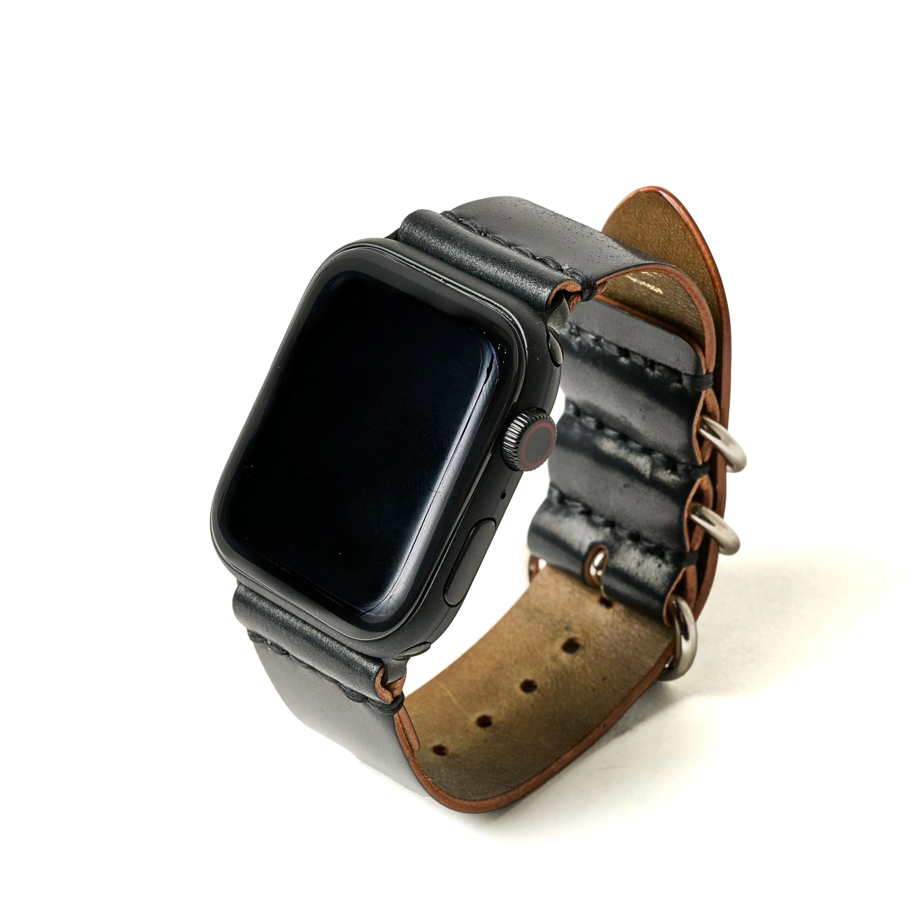 MILITARY STRAP FOR APPLE WATCH (HORWEEN_COADOVAN_BLACK)