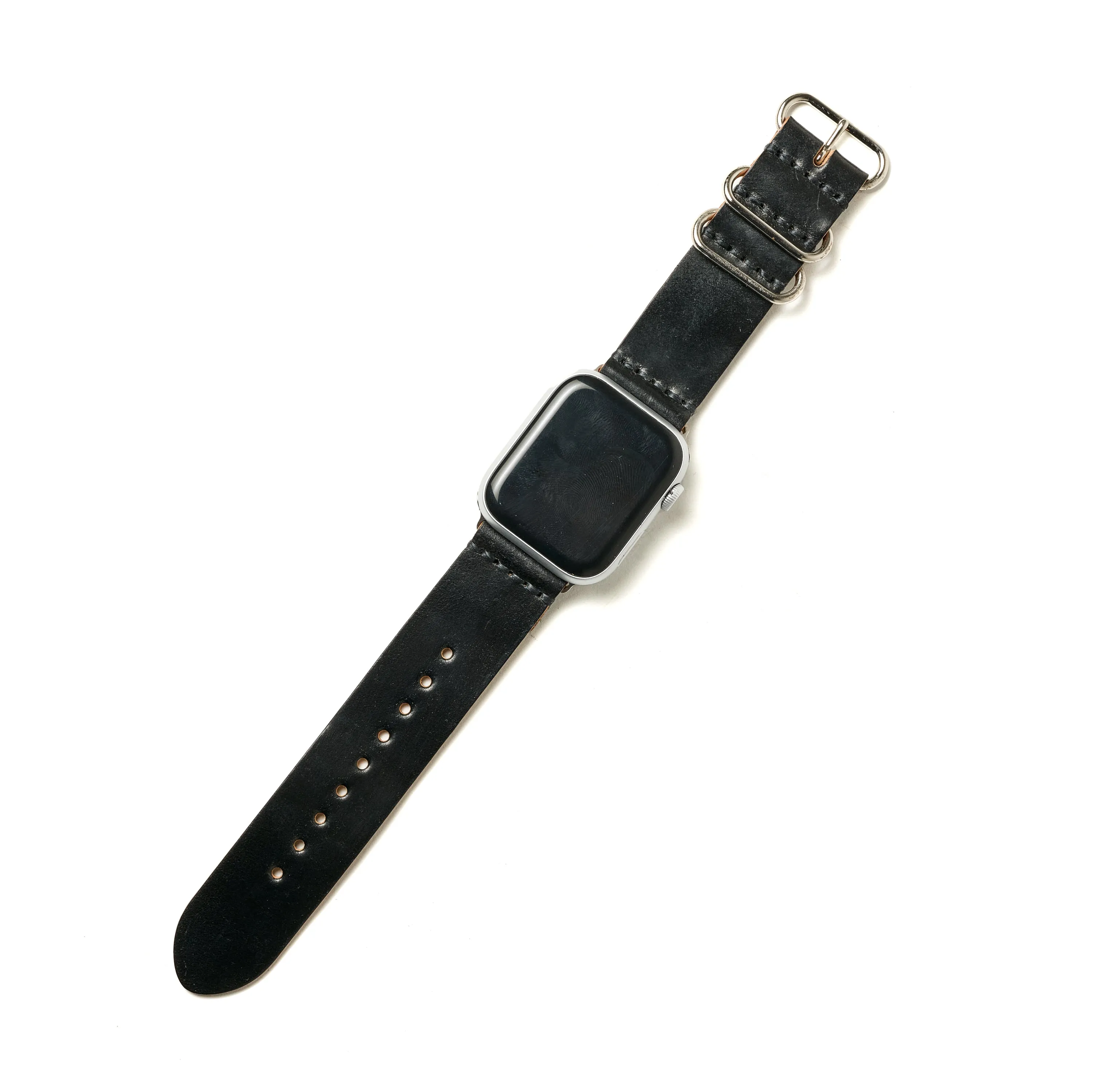 MILITARY STRAP FOR APPLE WATCH (HORWEEN_COADOVAN_BLACK)