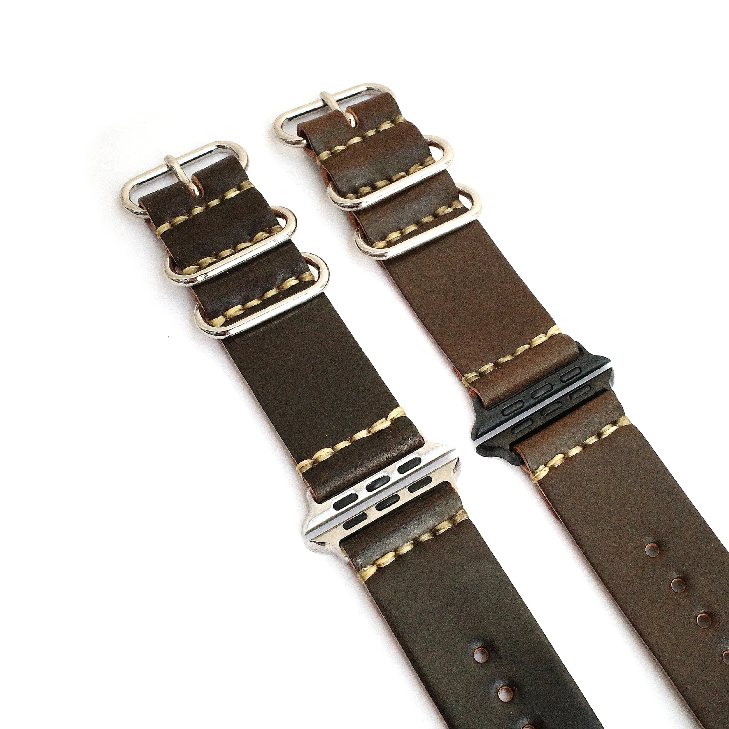 MILITARY STRAP FOR APPLE WATCH (HORWEEN_COADOVAN_D.COGNAC)