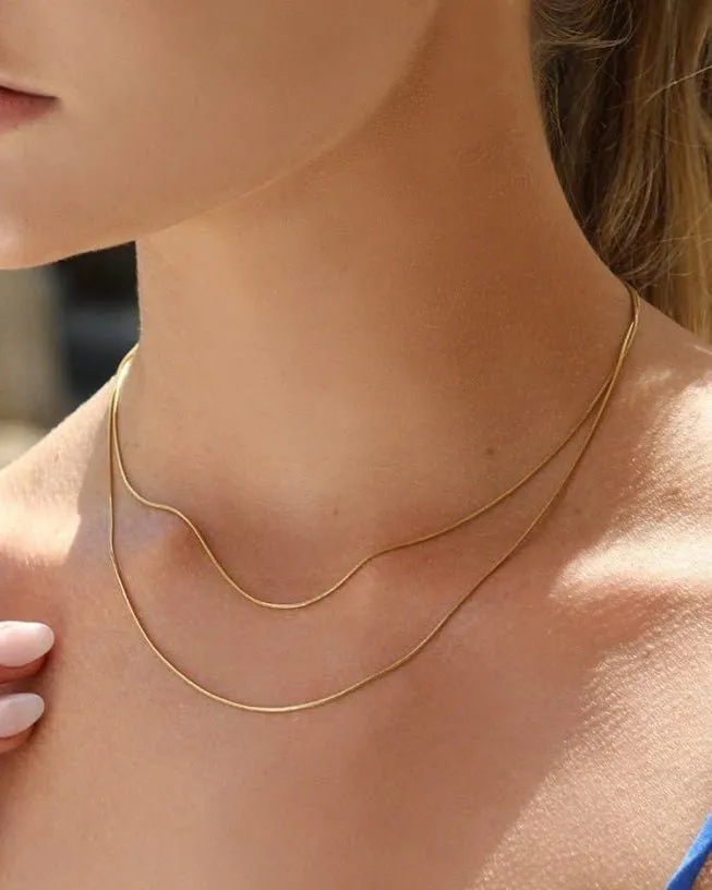 Mini Snake Necklace  - 14k Yellow Gold Fill