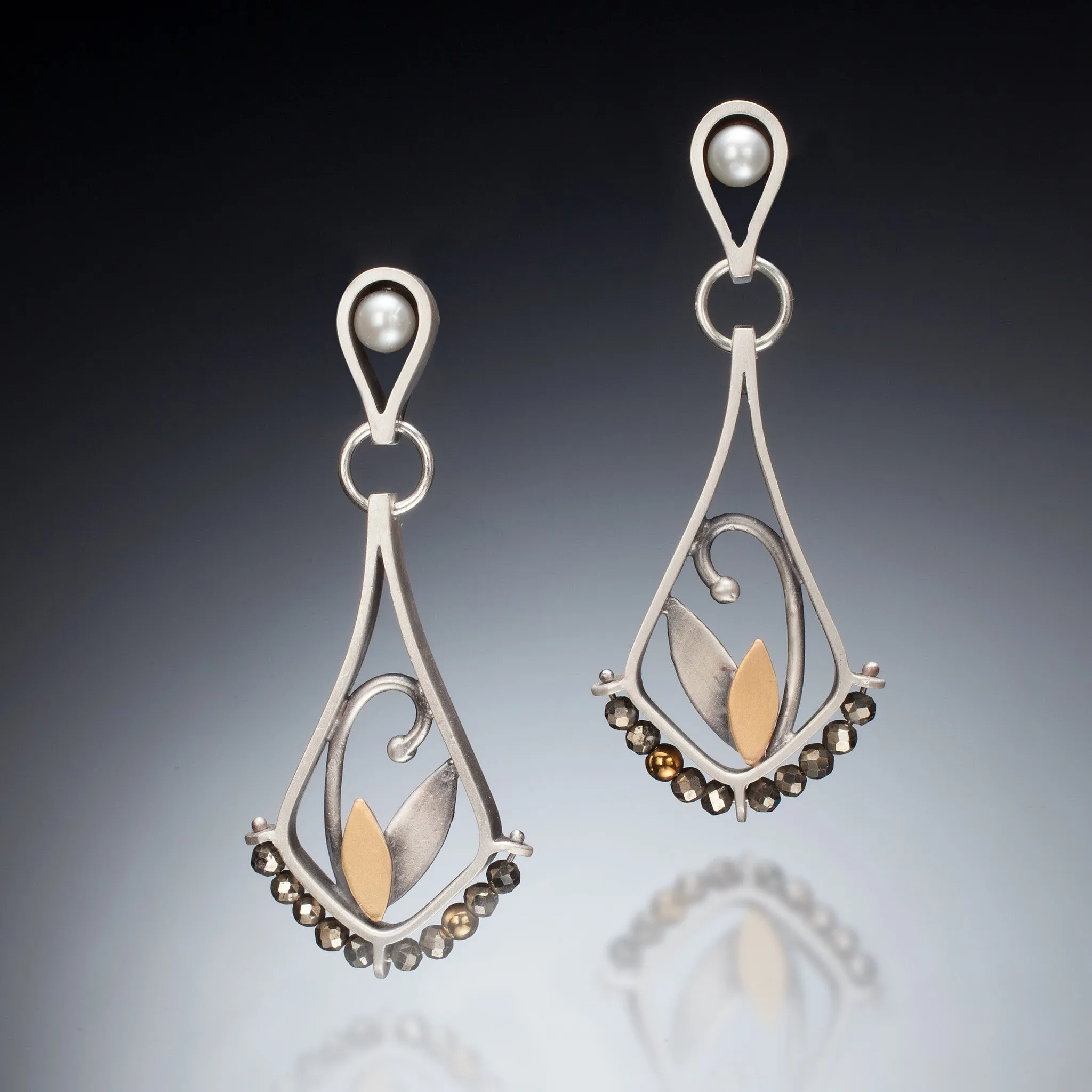 Mixed Metal Teardrop Earrings