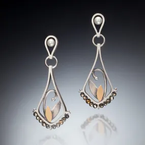 Mixed Metal Teardrop Earrings