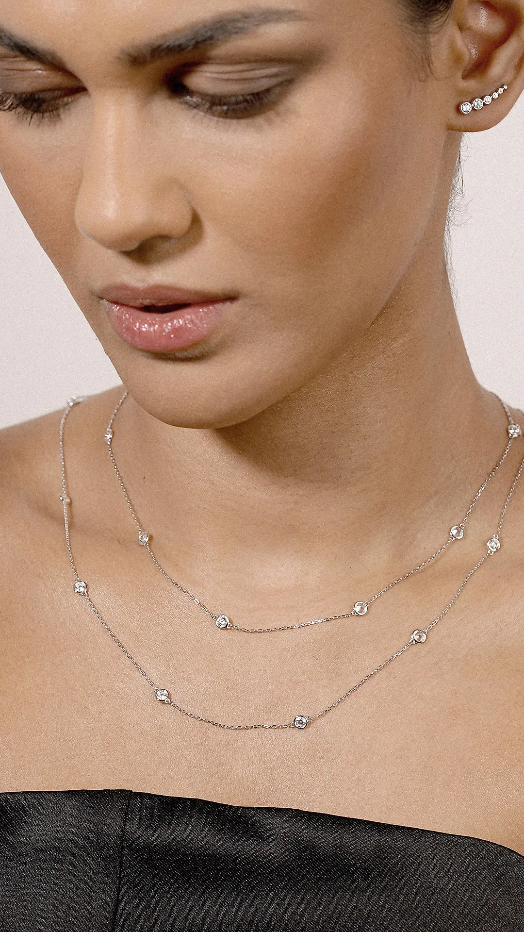 Petra Necklace White Gold Plated