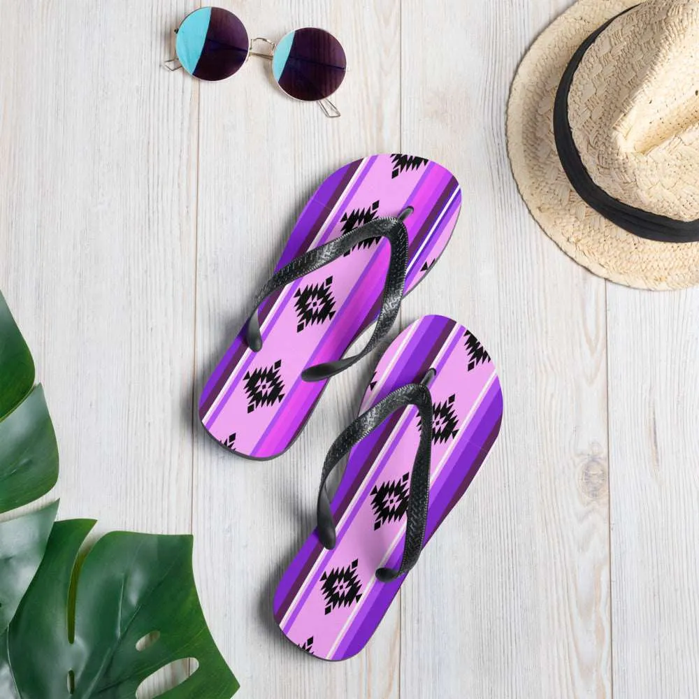 Purple Aztec Flip-Flops