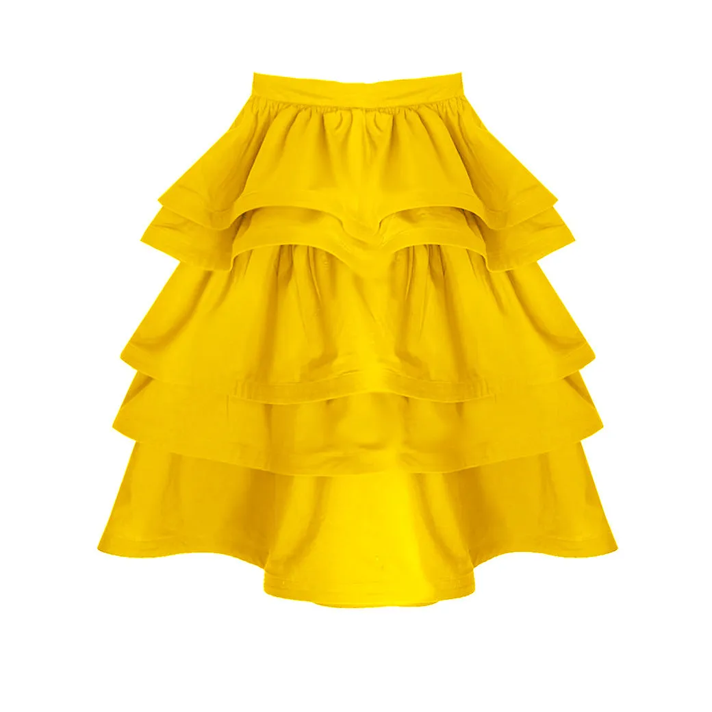 SAMPLE - MIDI Teagan Skirt - Sunshine Cotton Sateen