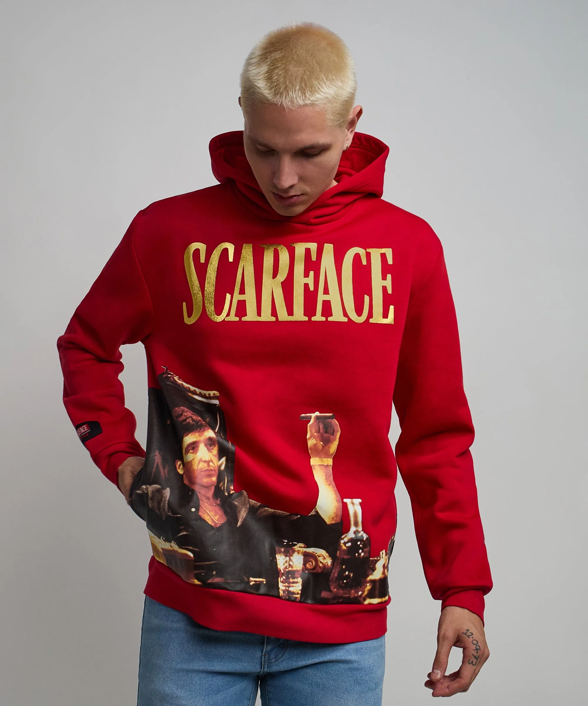 Scarface Photo Print Hoodie - Red