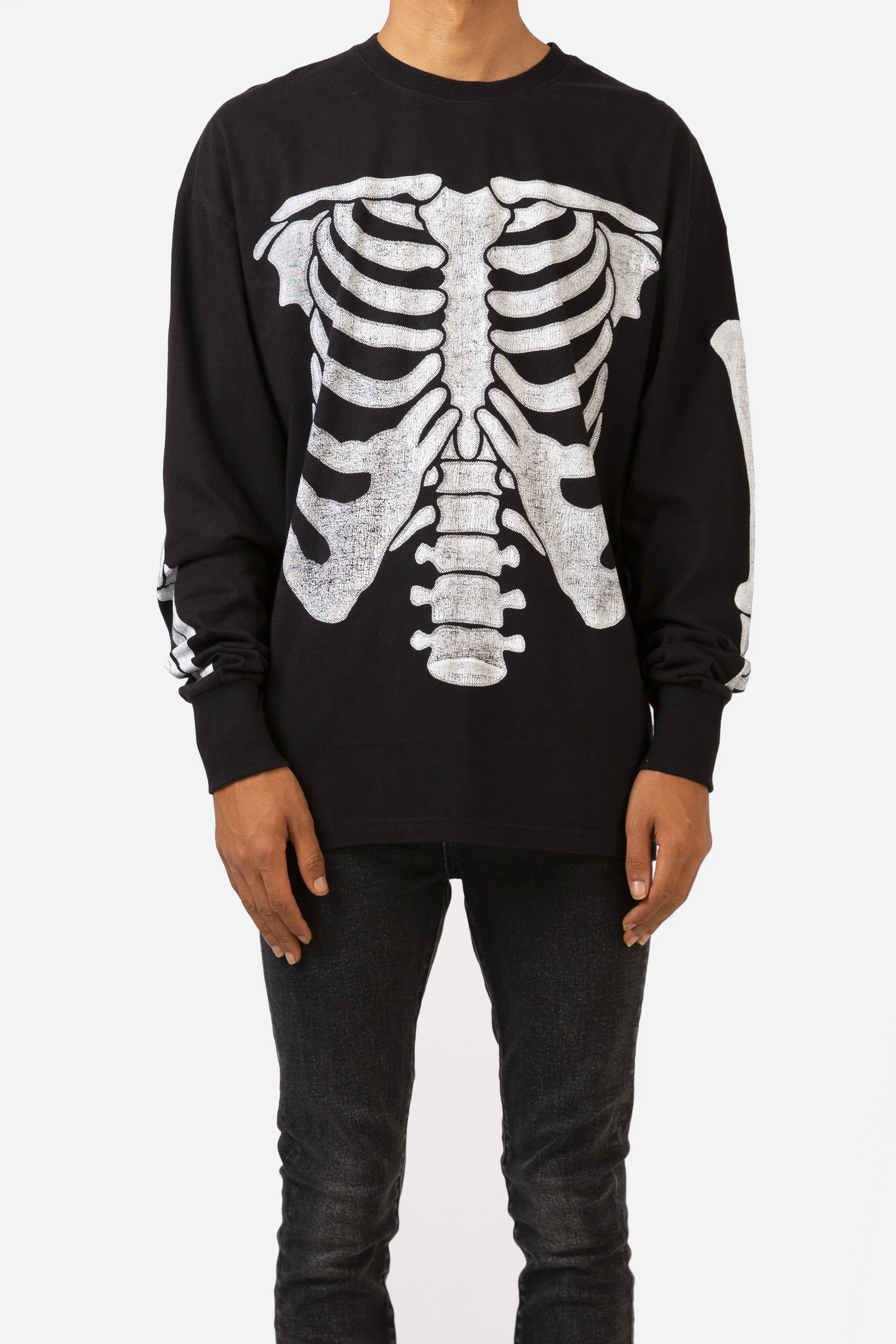 Skeleton L/S Tee - Black