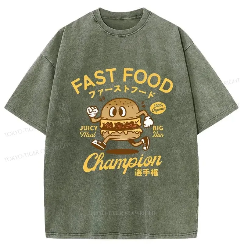 Tokyo-Tiger Fast Food Japanese Washed T-Shirt