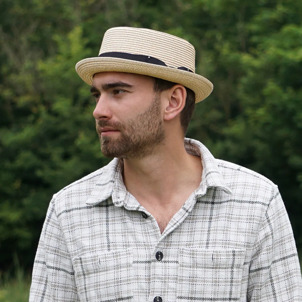 Toyo Braided Pork Pie Hat - Natural