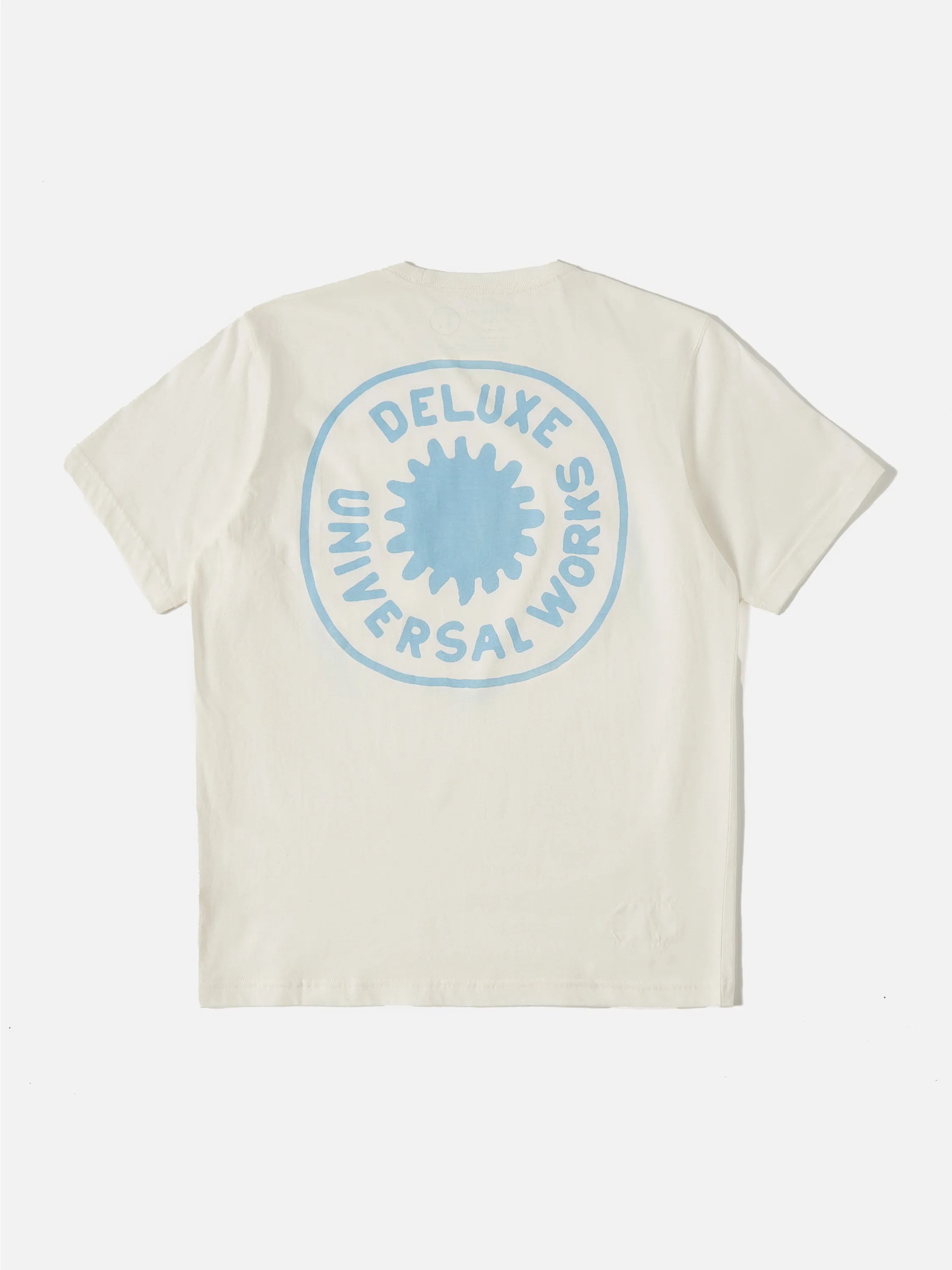 Universal Works Print Pocket Tee in Ecru Single Jersey Deluxe