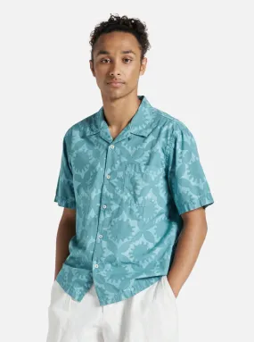 Universal Works Road Shirt in Sea Blue Sun Print