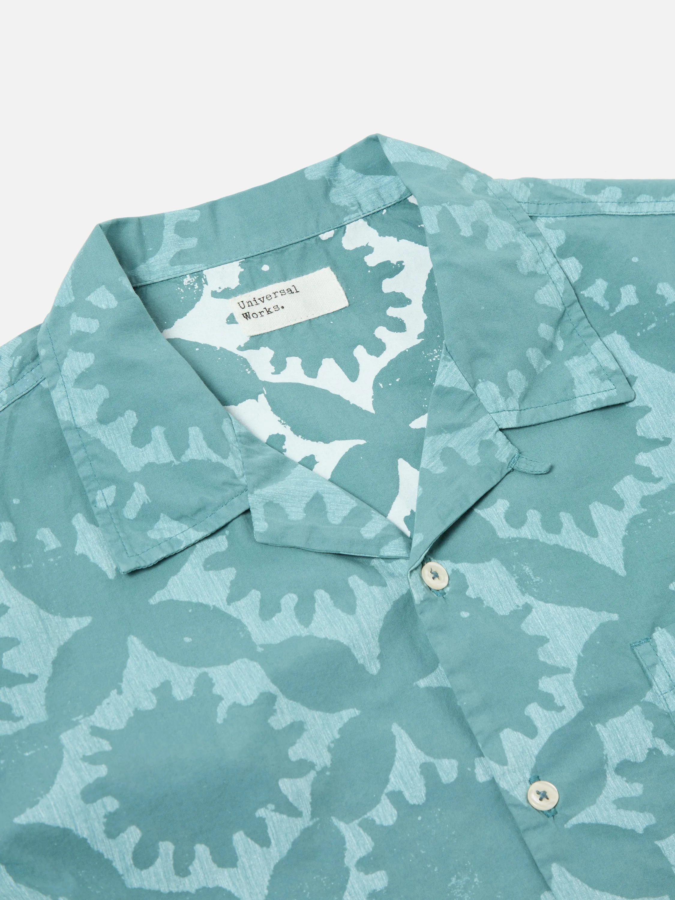 Universal Works Road Shirt in Sea Blue Sun Print