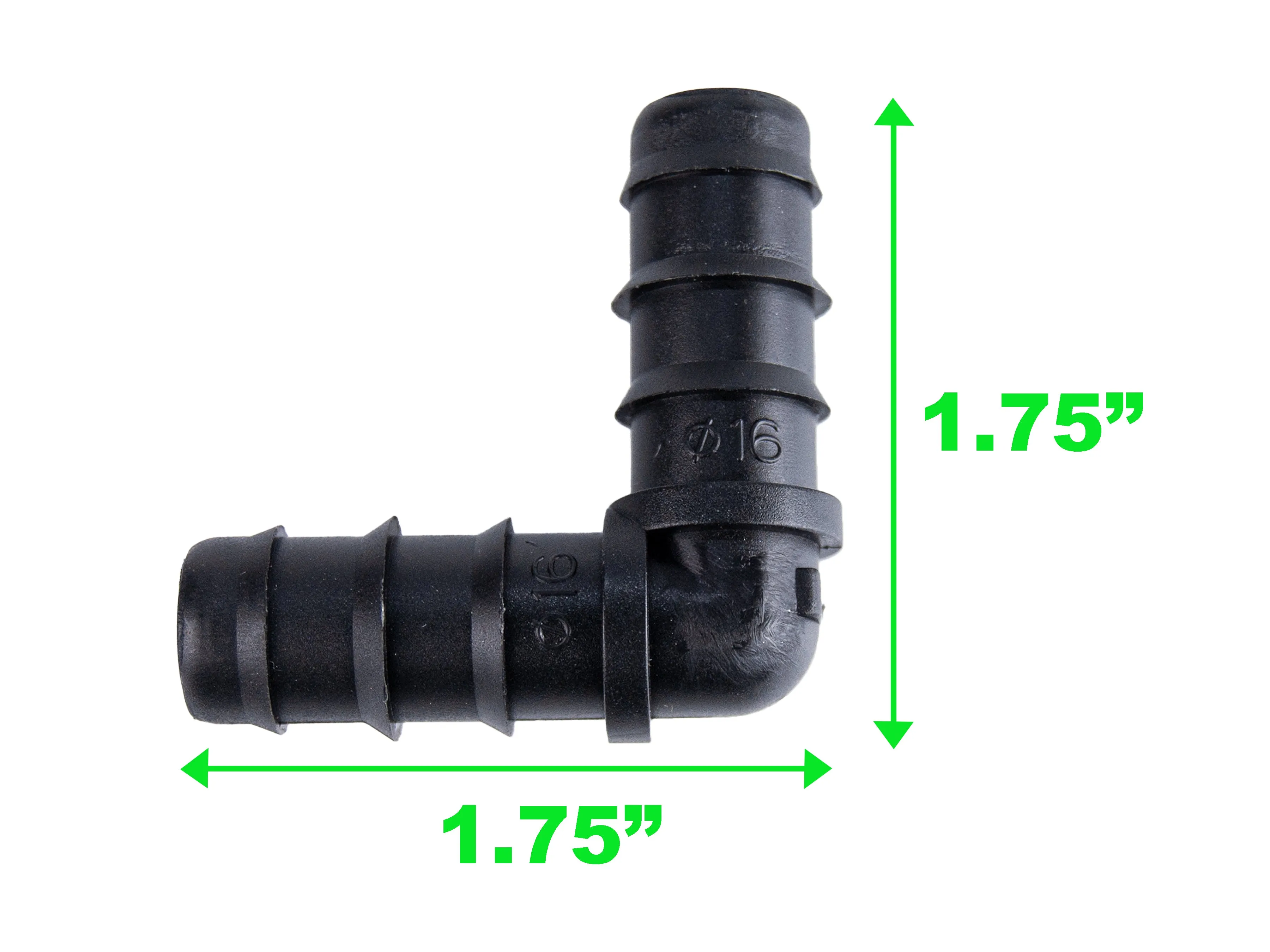 Viagrow 1/2 in. Elbow Barbed Connector Irrigation Fitting, Black, 50 Units Per Pack (EA)