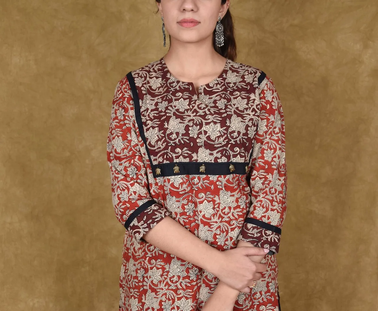 Yoked Hand Block Print Cotton kurti